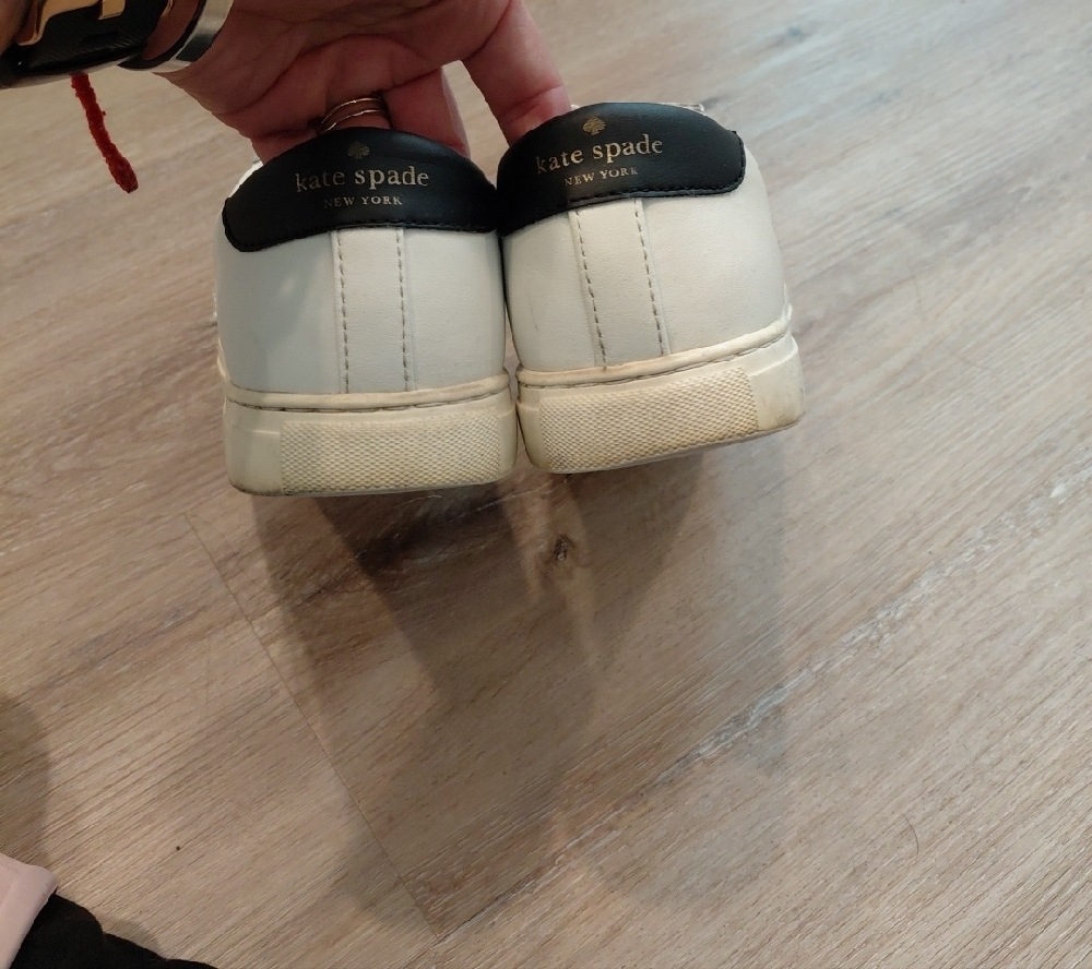 kate spade White and Black Leather Women Sneakers - Picture 7 of 7